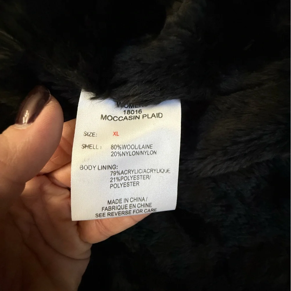 Woolrich Moccasin Plaid Wool Blend Vest with Faux Sherpa Lining XL
